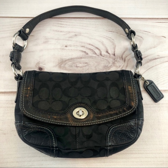 Coach Handbags - Coach Chelsea Signature Black Baguette (Item 259)